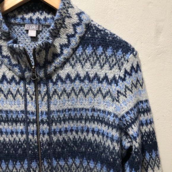 {J.Jill} Angora Fleece Full Zip Sweater Jacket - Picture 3 of 11